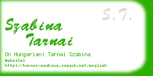 szabina tarnai business card